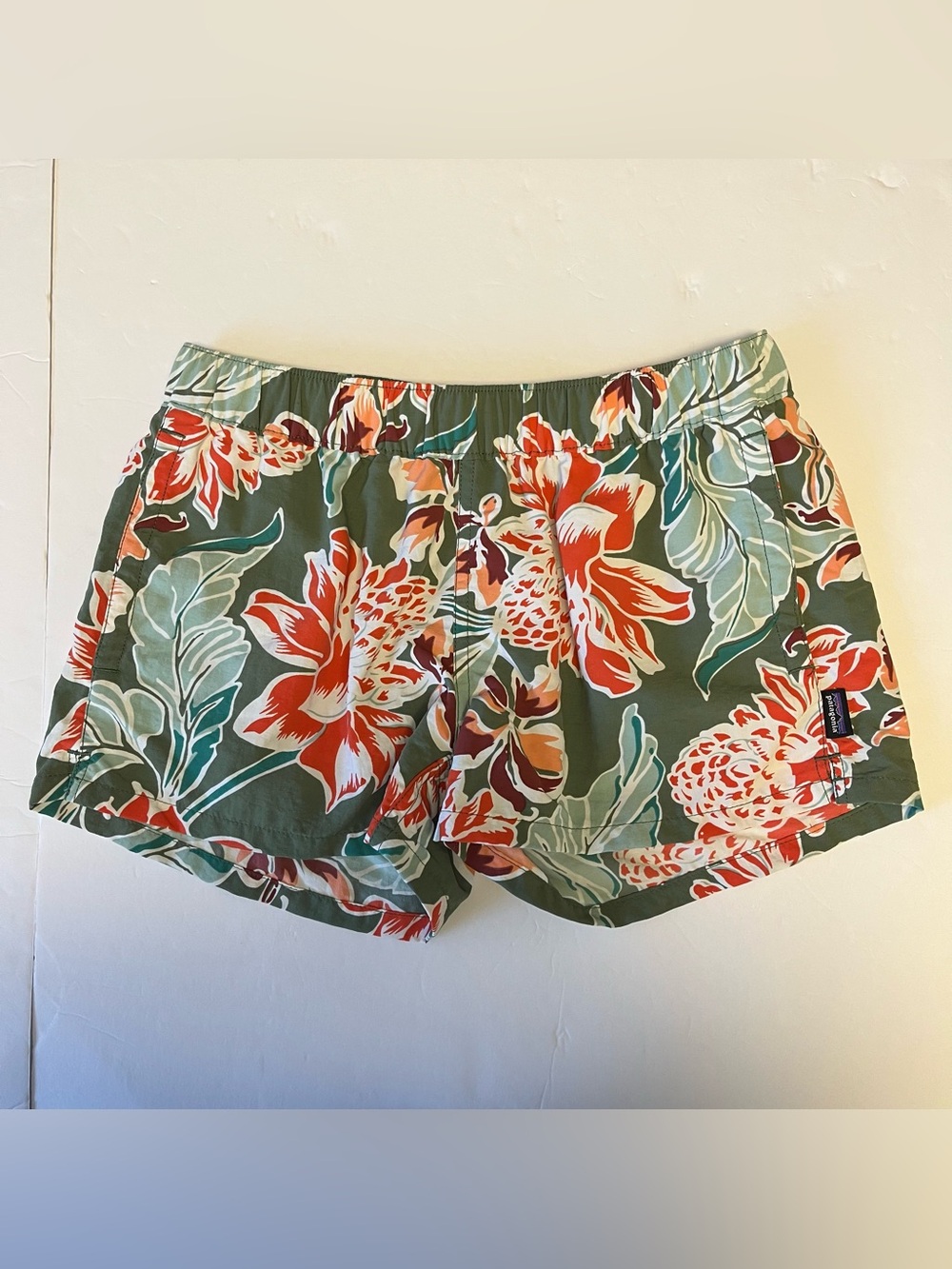 Patagonia Womens Baggies Shorts Tropical Elastic Waist Drawstring Pockets XS